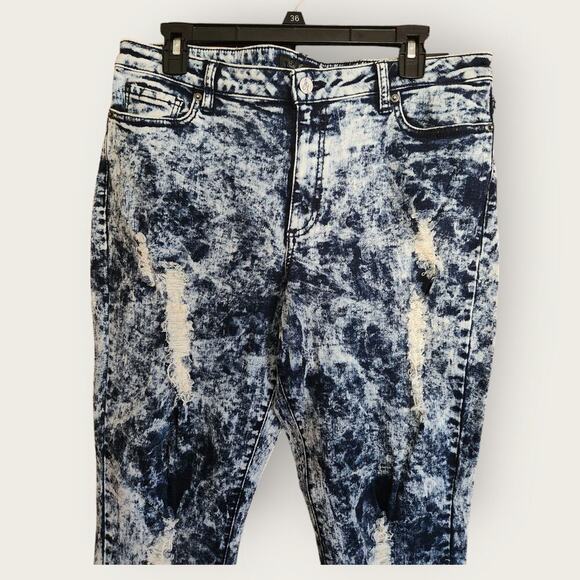 Poetic Justice Corinne Skinny Acid Wash HighRise Distressed Ankle Jeans Sz 31x29 - Picture 3 of 9